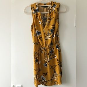 Dynamite floral dress. Mustard colour with floral details.
